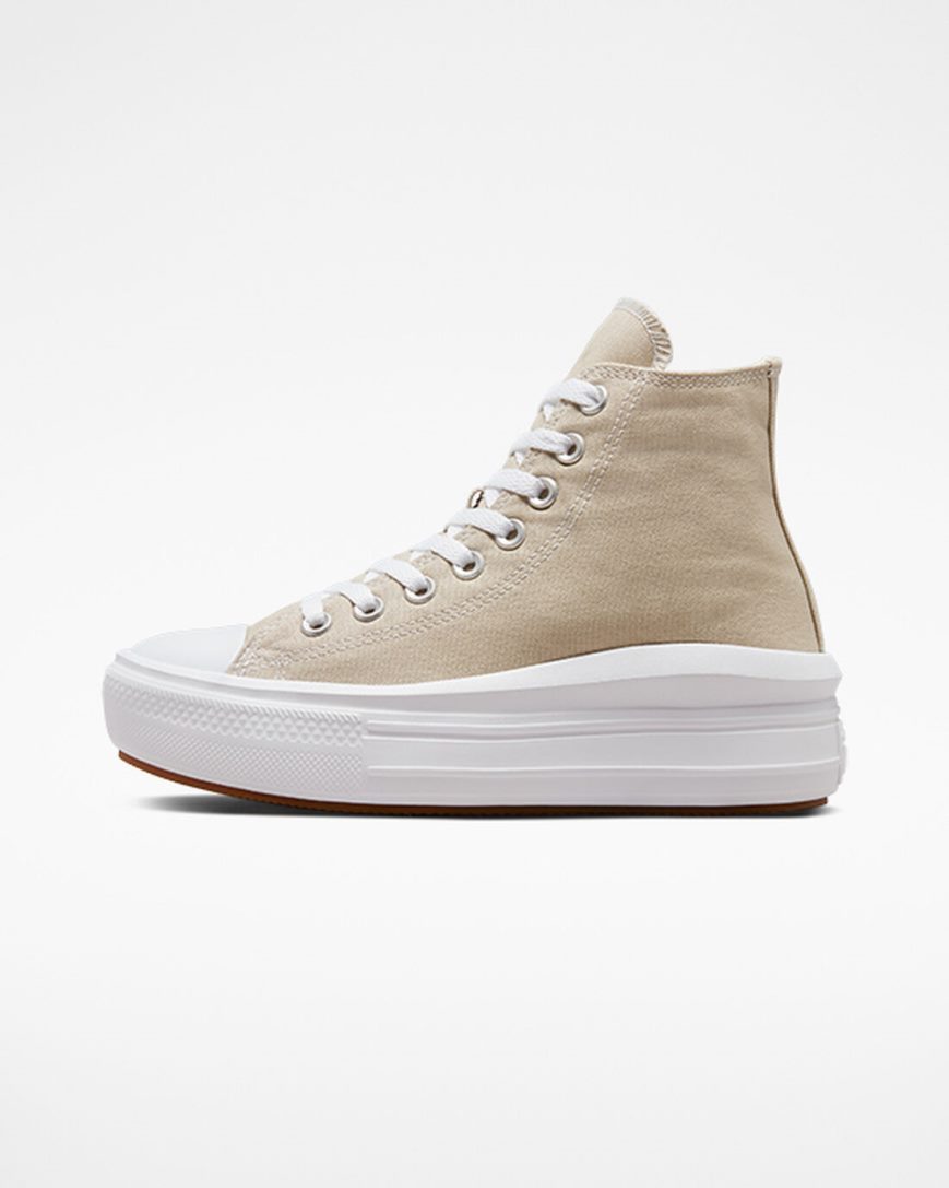 Women's Converse Chuck Taylor All Star Move High Top Platform Shoes Grey / White / Grey | AU E9C64Z